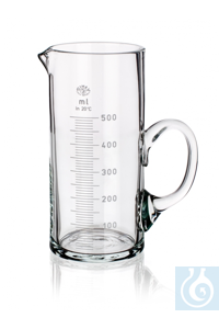 Measure cylindrical, 1000 ml, Ø 104 x H 205 mm, graduated, with spout and handle, Simax®...